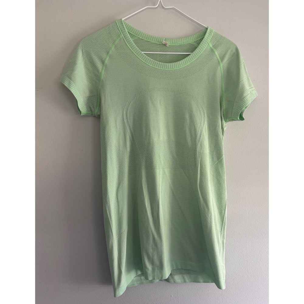 Lululemon Swiftly Tech Short Sleeve Green Heathered Pistachio Size 8 Tshirt - Picture 2 of 5
